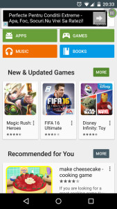 Google Play with spam ad